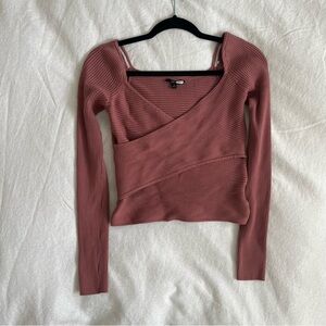 Joe’s Jeans Dusty Pink Faux-Wrap Top in size M